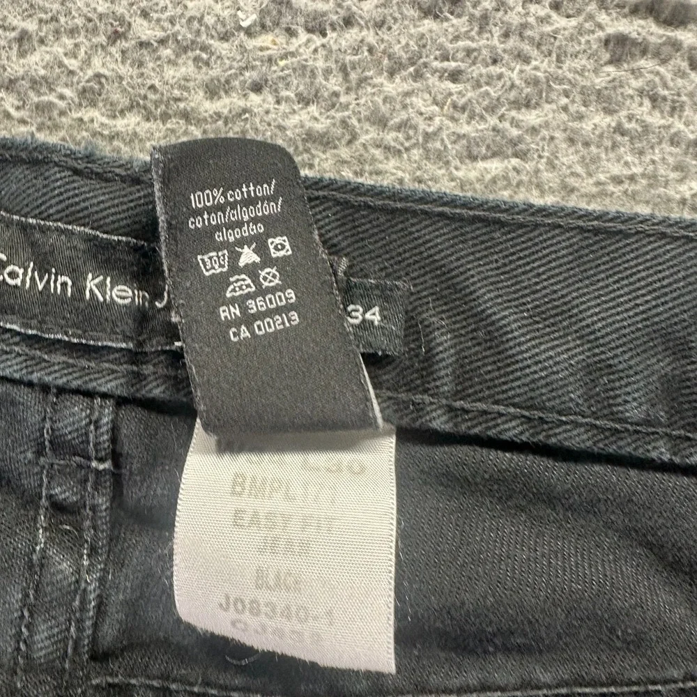 Vintage Calvin Klein Jeans Men 32x29 Black Cotton Denim Straight Workwear Travel